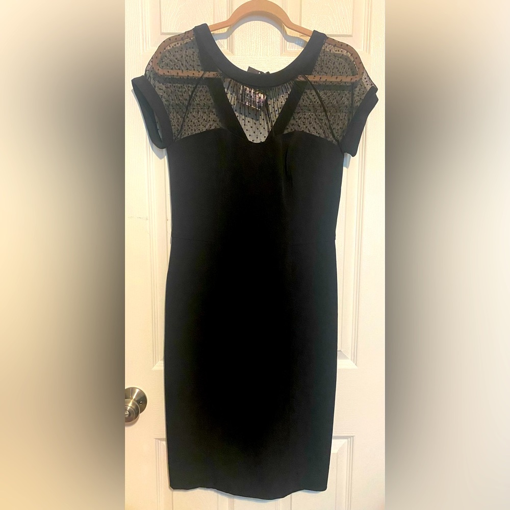 While House Black Market Elegant cocktail dress with lace top. Hepburn style-
